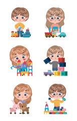 Poster - Isolated set of kids cartoons vector design