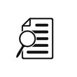 © Maksim - File search icon, document search, vector isolated. Document with magnifier loupe business concept.
