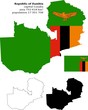 Zambia vector map, flag, borders, mask , capital, area and population infographic