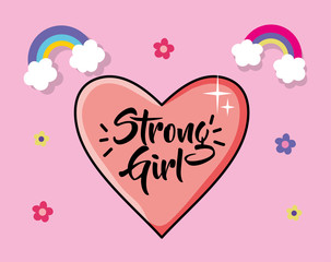 Poster - Heart of strong girl concept vector design