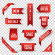 Shopping sales and discounts promotional labels vector set