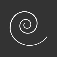 Poster - Spiral chalk icon. Curved line. Black swirl. Waved stroke. Minimalistic tattoo. Simple geometric figure. Rotation sign. Hypnotic vortex mark. Abstract shape. Isolated vector chalkboard illustration