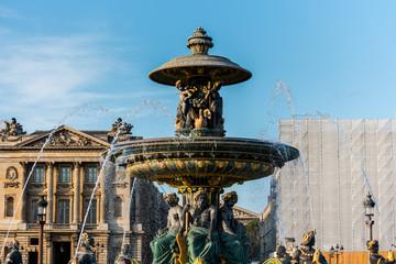  The Fountaine des Mers (the Fountain of the Seas) ,  one of two very large and beautiful fountains that sit either side of the Luxor Obelisk in the Place de la Concorde.