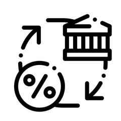 Sticker - Credit Building Exhange Icon Vector. Outline Credit Building Exhange Sign. Isolated Contour Symbol Illustration