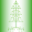 Christmas tree in the form of a technological tree. Technological tree in the form of a printed circuit board. Flat design