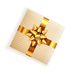 Wall Mural - Gift Box with Golden Holiday Bow