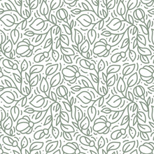 Vector Seamless Pattern And Abstract Background With Green Leaves For Organic And Healthy Food Packaging, Natural Eco Cosmetics And Vegan Products