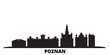 Poland, Poznan city skyline isolated vector illustration. Poland, Poznan travel cityscape with landmarks