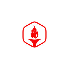 Poster - Torch icon logo design inspiration vector template