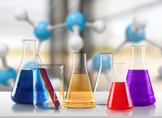 Wall Mural - Chemical chemistry laboratory acid alkaline analysis background