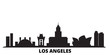 United States, Los Angeles City city skyline isolated vector illustration. United States, Los Angeles City travel cityscape with landmarks