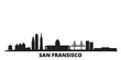 United States, San Francisco city skyline isolated vector illustration. United States, San Francisco travel cityscape with landmarks