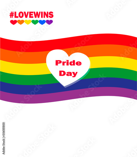 Lgbt World Pride Day Pride Day Rainbow Background With Heart