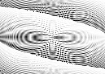 Abstract halftone wave dotted background. Halftone twisted grunge pattern, dot, circle.  Vector modern optical halftone pop art texture for poster, business card, cover, label mock-up, sticker layout