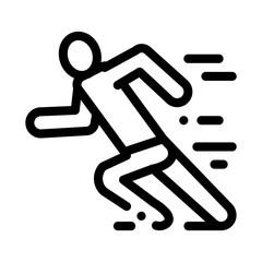 Poster - Man in Running Action Icon Vector. Outline Man in Running Action Sign. Isolated Contour Symbol Illustration