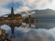 © ikmerc - Indonesia, november 2019: Pura Ulun Danu Bratan temple in Bali island. Hindu temple in flowers on Beratan lake, Asia. Major water temple Bali. Hindu water temple - culture symbol of Indonesia,