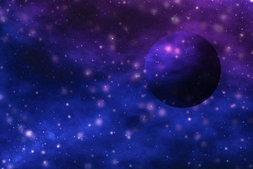 Wall Mural - stars, planet and galaxy in cosmos universe, space and time travel science background