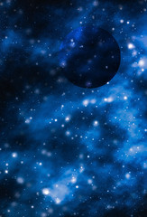 Wall Mural - stars, planet and galaxy in cosmos universe, space and time travel science background