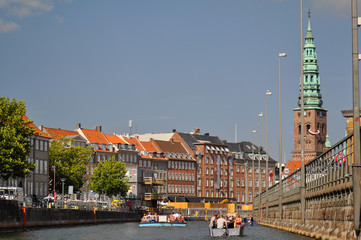 Wall Mural - Copenhagen, Denmark. City views during canal boat cruise.