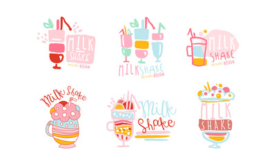 Poster - Sweet Milkshake Labels Original Design Vector Set