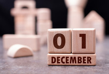 December 1 Written With Wooden Blocks