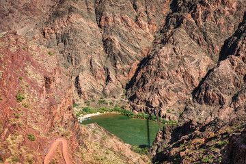 Wall Mural - Grand Canyon - Colorado River foot bridge from the South Kaibab Trail