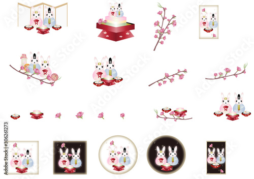 うさぎのひな祭りイラストセット素材 Stock Illustration Adobe Stock うさぎのひな祭りイラストセット素材 Stock Illustration Adobe Stock