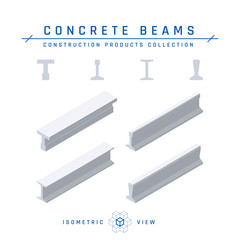 Canvas Print - Concrete beams in isometric view, vector icon