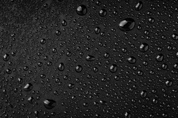 Water droplets on black background