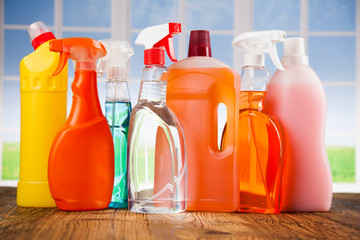 Group of assorted cleaning and window background