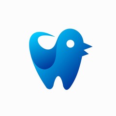 Wall Mural - dental logo that formed bird's silhouette