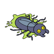 Cartoon Squished Insect Or Bug Illustration