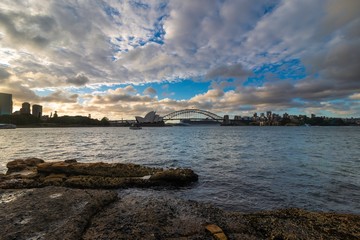 Wall Mural - Opera House view from Mrs Macquarie's Chair on twilight time