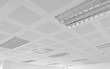 acoustic ceiling with lighting and air condition