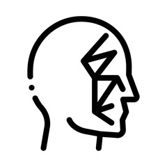 Sticker - Face Scan by Points Point Projectors Icon Vector. Outline Face Scan by Points Point Projectors Sign. Isolated Contour Symbol Illustration