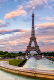 Fototapeta Paryż - The Eiffel Tower at Dusk