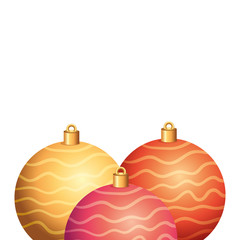 Sticker - set of balls christmas decoration isolated icon vector illustration design