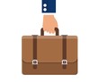 © Rogatnev - Business concept. Businessman hand holding briefcase with corporate company documents. Vector illustration in flat style