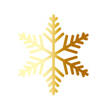 Snowflake Golden Christmas Isolated Icon Vector Illustration Design