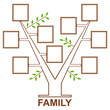 Family Tree template vintage vector illustration. Memories tree with photo frames. Insert your photos into