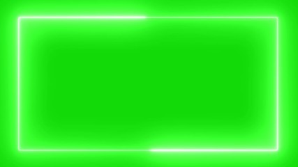 Wall Mural - Seamless Looping Lightning Neon Energy Frame Background or Border on Green Screen