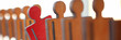 Male red plastic toy businessman silhouette