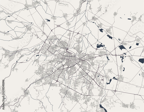 Fotomural map of the city of Sofia, Bulgaria