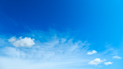 Wall Mural - Abstract background, Summer blue sky and white soft cloud in sunny day