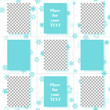 © Anna - Winter Social media design, seamless layout template for winter offers with snowflakes in square format. Vector background for mobile apps, Christmas newsletter design frame for photos in fashion shop