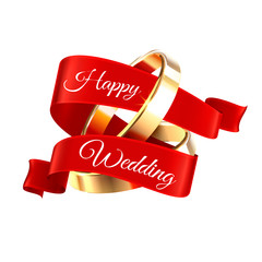 Wall Mural - Happy Wedding Rings Composition