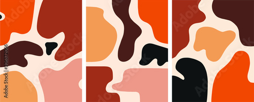 Fotografía Minimalist organic shapes design, flat art postcard,nordic scandinavian design,