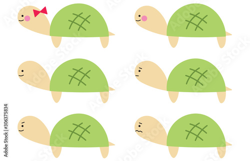 かわいい 亀 イラスト セット Vector De Stock Adobe Stock