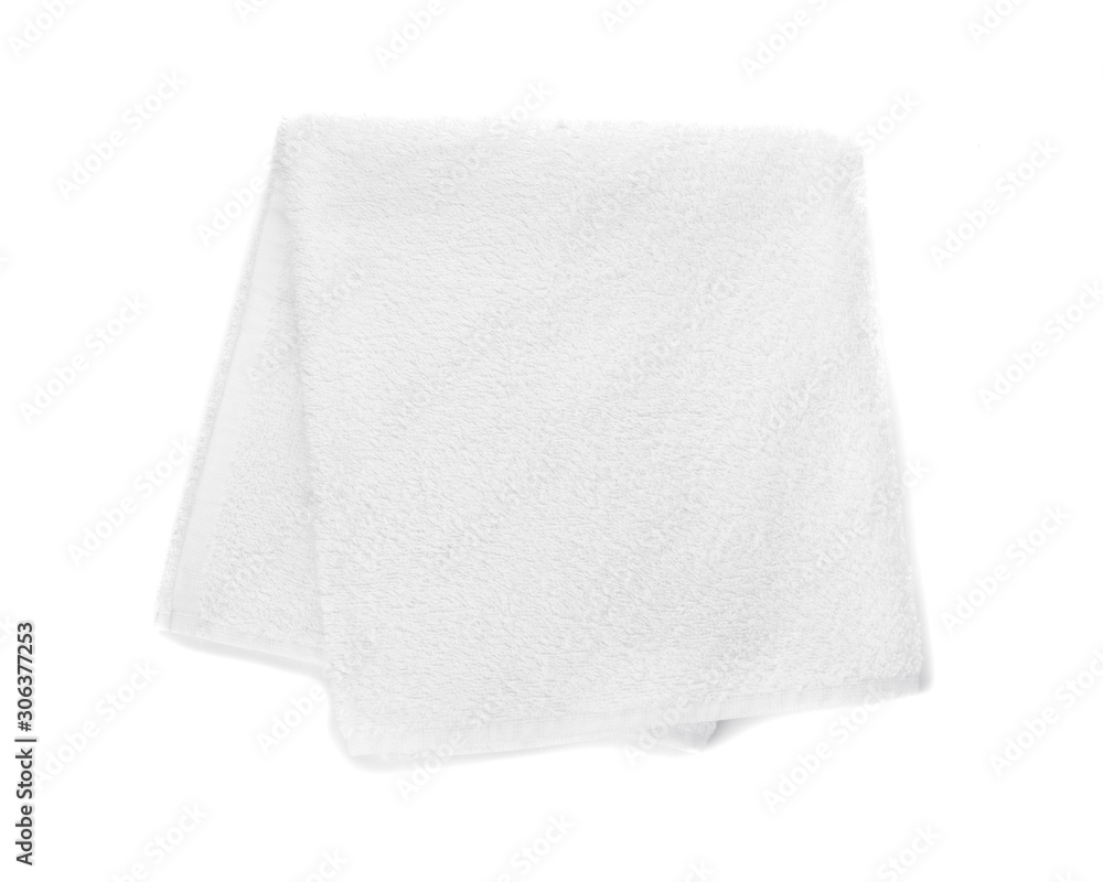 Clean soft towels isolated on white