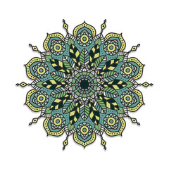 Wall Mural - Abstract paper cut to mandala design background.